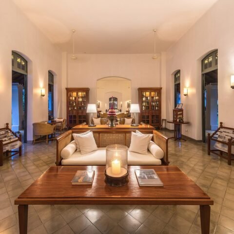Elegant hotel reception lounge